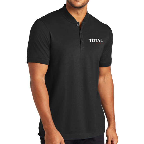 Total Industries Printed - Stretch Pique Henley Thumbnail