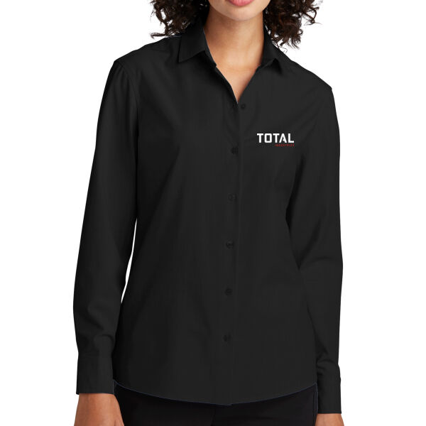 Total Industries Printed - Women's Long Sleeve Stretch Woven Shirt Thumbnail