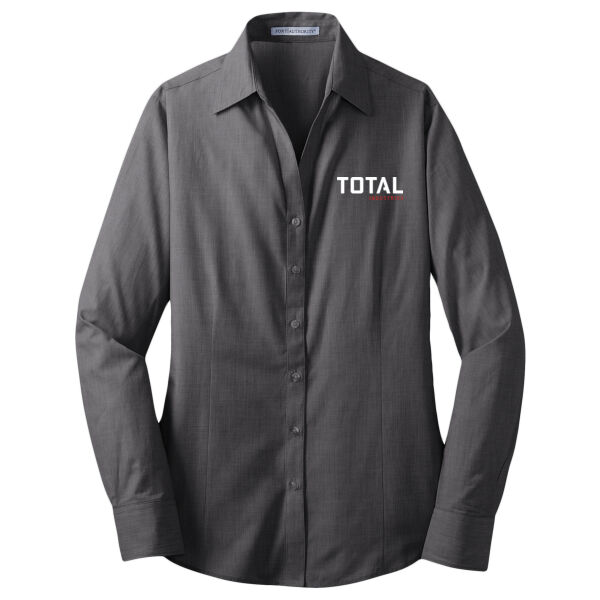 Total Industries Printed - Ladies Crosshatch Easy Care Shirt Thumbnail