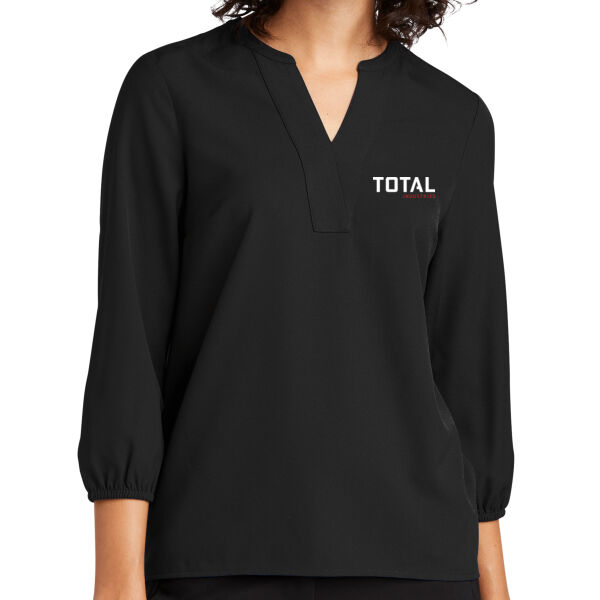 Total Industries Printed - Women's Stretch Crepe 3/4 Sleeve Blouse Thumbnail