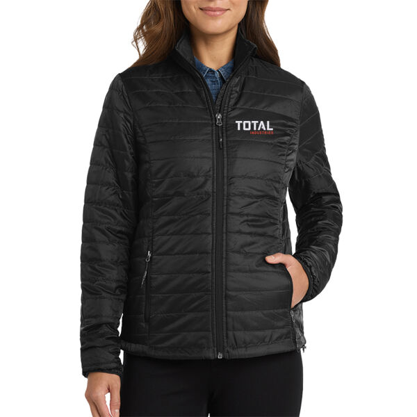 Total Industries Embroidered - Ladies Packable Puffy Jacket Thumbnail