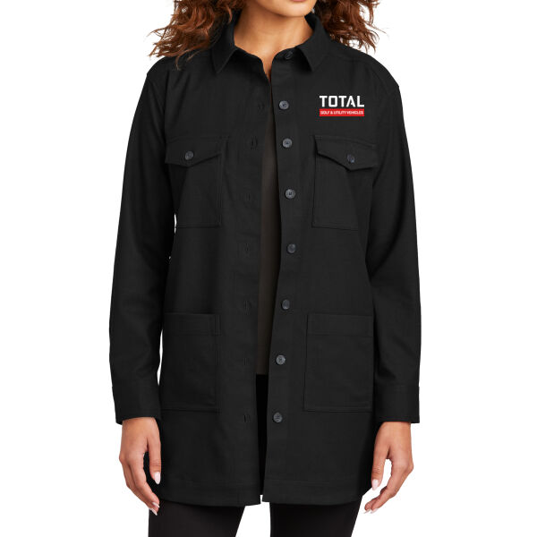 Total Industries Golf Utility Vehicles Printed - Women's Long Sleeve Twill Overshirt Thumbnail