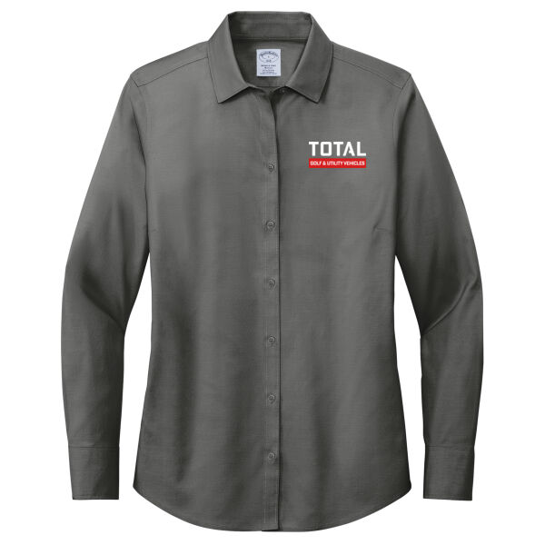 Total Industries Golf Utility Vehicles Printed - Women's Wrinkle Free Stretch Pinpoint Shirt Thumbnail