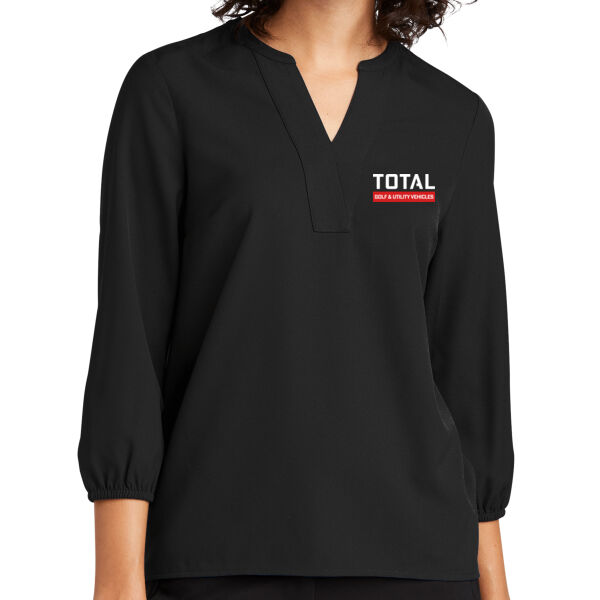 Total Industries Golf Utility Vehicles Printed - Women's Stretch Crepe 3/4 Sleeve Blouse Thumbnail