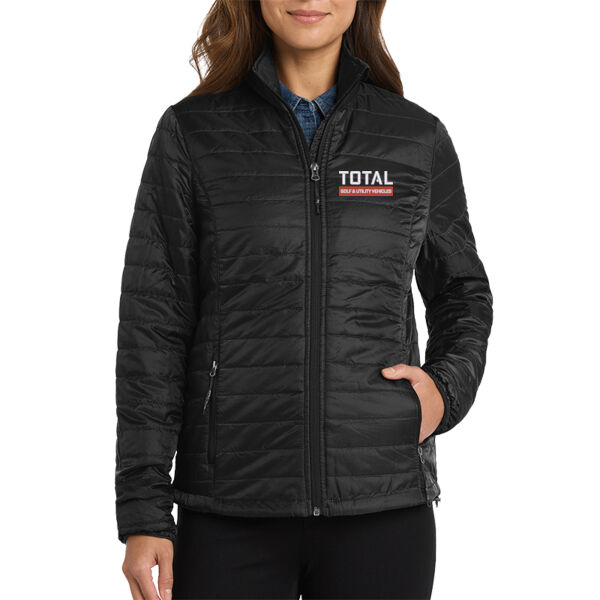Total Industries Embroidered Golf & Utility - Ladies Packable Puffy Jacket Thumbnail