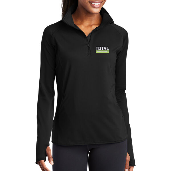 Total Industries Embroidered Power Solutions - Ladies Sport Wick ® Stretch 1/4 Zip Pullover Thumbnail