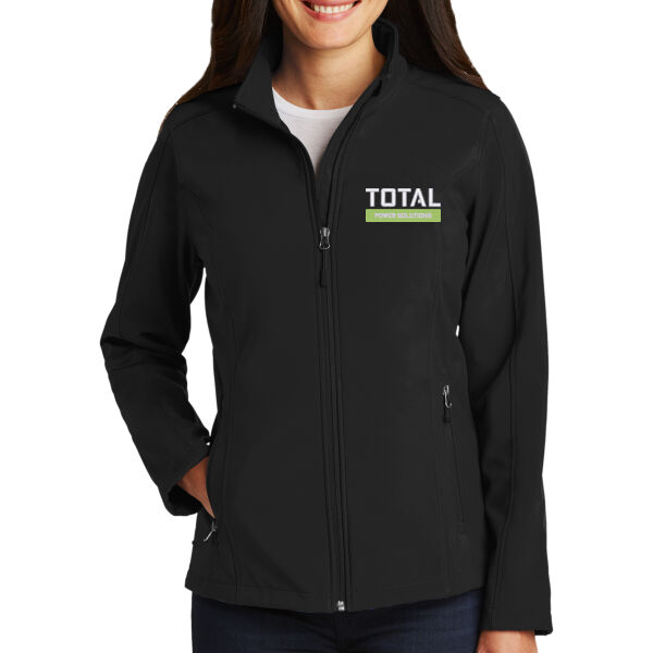 Total Industries Embroidered Power Solutions - Ladies Core Soft Shell Jacket Thumbnail