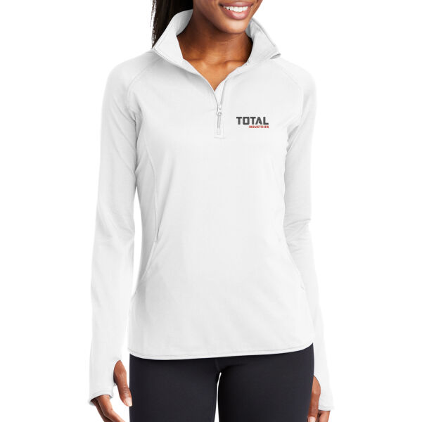 Total Industries Embroidered - Ladies Sport Wick ® Stretch 1/4 Zip Pullover Thumbnail