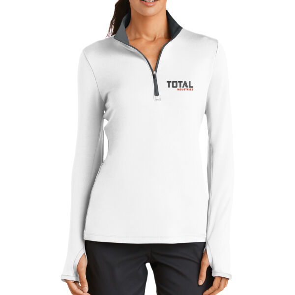 Total Industries Embroidered - Ladies Dri FIT Stretch 1/2 Zip Cover Up Thumbnail