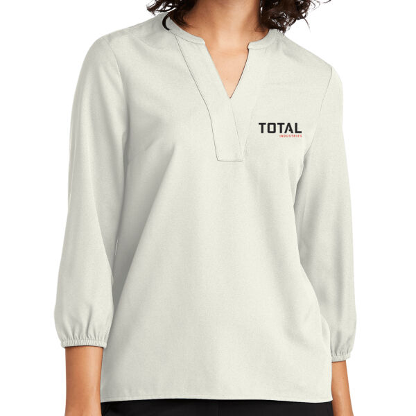 Total Industries Printed - Women's Stretch Crepe 3/4 Sleeve Blouse Thumbnail