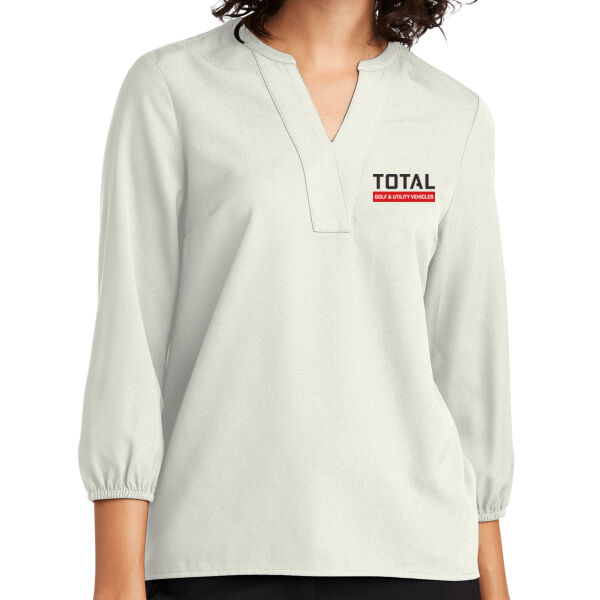 Total Industries Golf Utility Vehicles Printed - Women's Stretch Crepe 3/4 Sleeve Blouse Thumbnail