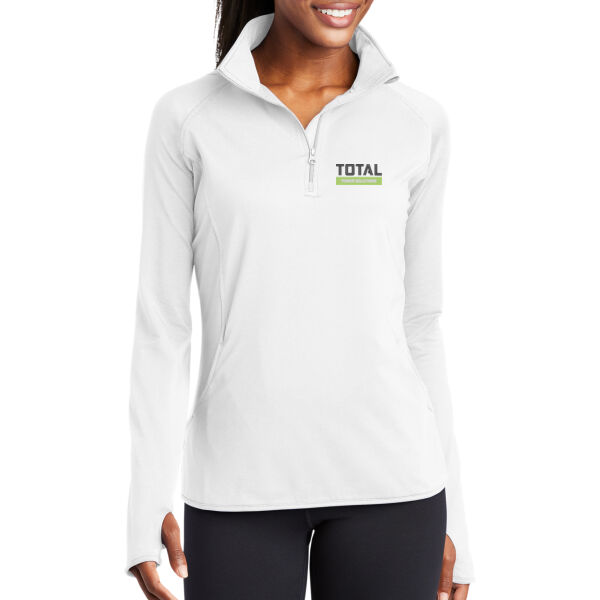 Total Industries Embroidered Power Solutions - Ladies Sport Wick ® Stretch 1/4 Zip Pullover Thumbnail